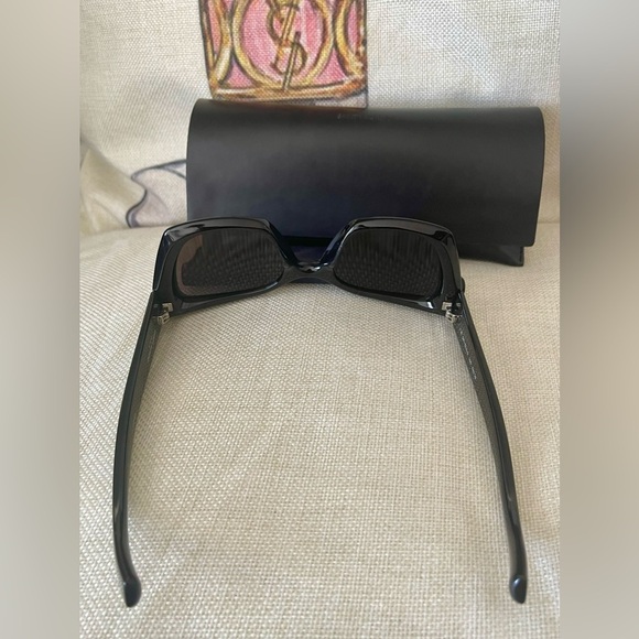 SAINT LAURENT YSL CAT EYE SUNGLASSES W/CASE SL552 001 BLACK LIKE-NEW/NOT WORN - Picture 6 of 12